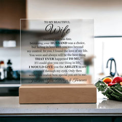 To My Beautiful Wife (Printed) – Acrylic Square - BlessedBiz