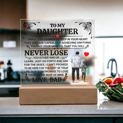 To My Daughter Promise – Acrylic Square - BlessedBiz