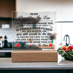 To My Daughter-in-Law Honor – Acrylic Square - BlessedBiz