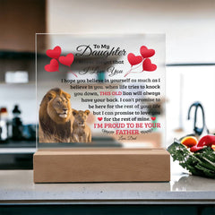 To My Daughter Old Lion – Acrylic Square - BlessedBiz