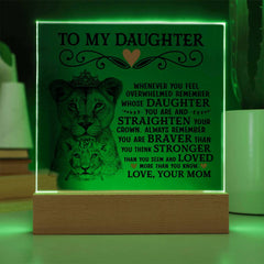 To My Daughter Lion Crown – Acrylic Square - BlessedBiz