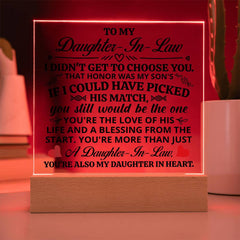 To My Daughter-in-Law Honor – Acrylic Square - BlessedBiz