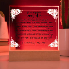 To My Beautiful Daughter – Acrylic Square - BlessedBiz