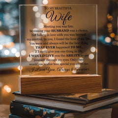 To My Beautiful Wife (Printed) – Acrylic Square - BlessedBiz