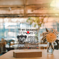 To My Daughter Lion Crown – Acrylic Square - BlessedBiz