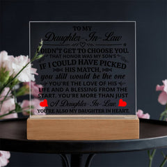 To My Daughter-in-Law Honor – Acrylic Square - BlessedBiz